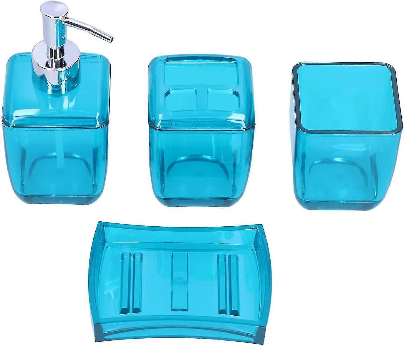 BathroomSet-SoapDispenser,ToothbrushHolder,SoapDish,WashCup(4PCS)