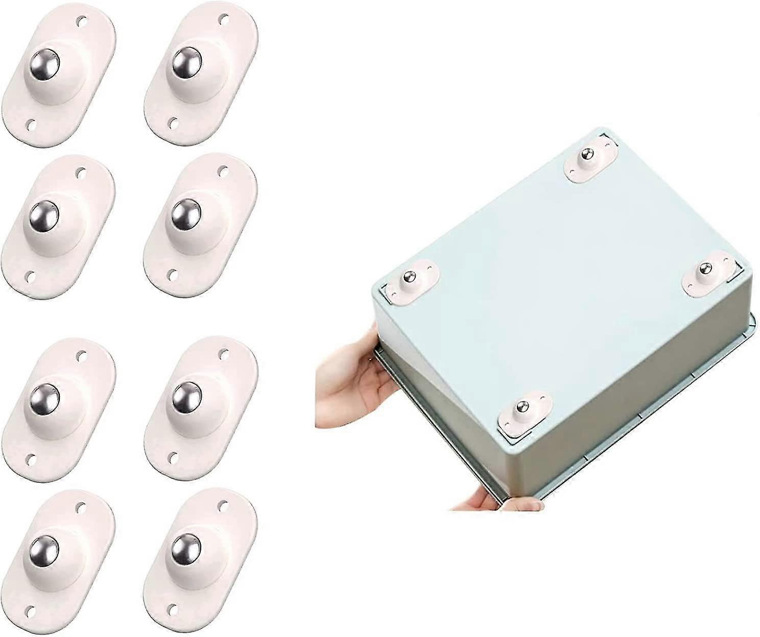 stainless steel self adhesive mini swivel casters - 360 rotation pulley for trash cans and storage boxes, small quiet 360 rotation casters (8) betterl