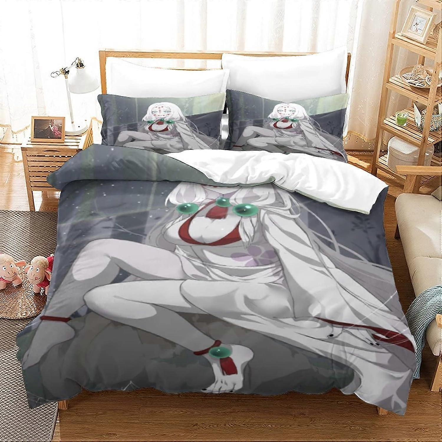 Zestaw pościeli Ghost Slayer Zestaw miękkich poszewek na kołdrę z mikrofibry dla dzieci z zapięciem na zamek błyskawiczny King 135 * 200 CM