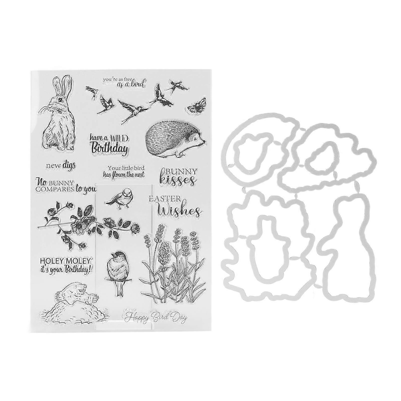 Clear Stamp Kit Unique Design Transparent Stamp Embossing Cutting Die Set for DIY Scrapbook Crafts