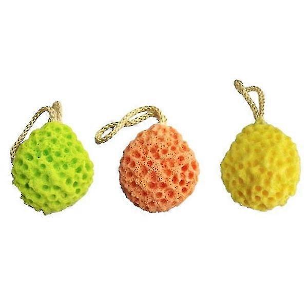 3-Piece Shower Exfoliating Sponges Bathing Brush Set
