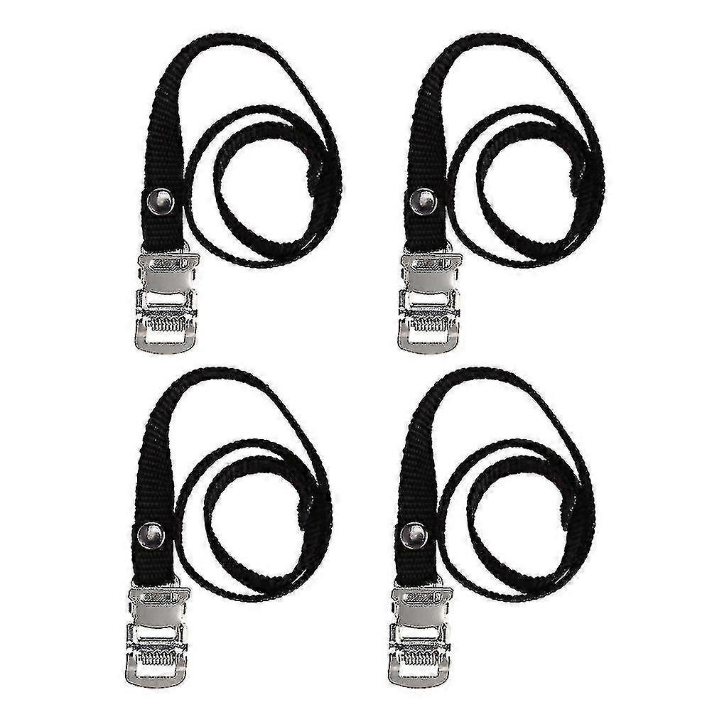 4 pcs πόδι πεντάλ ιμάντα σύνδεσης νάιλον ζώνη ποδιών ελαφρύ ποδήλατο πεντάλ πόρπη ιμάντες για ποδήλατο Diy (μαύρο)