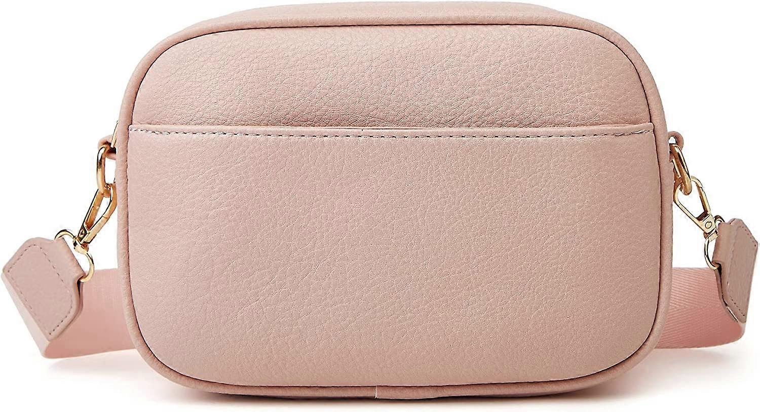 Triple Zip Small Crossbody Bag for Women, Square Snapshot Camera Side Shoulder Purse Handbag with Wide Strap