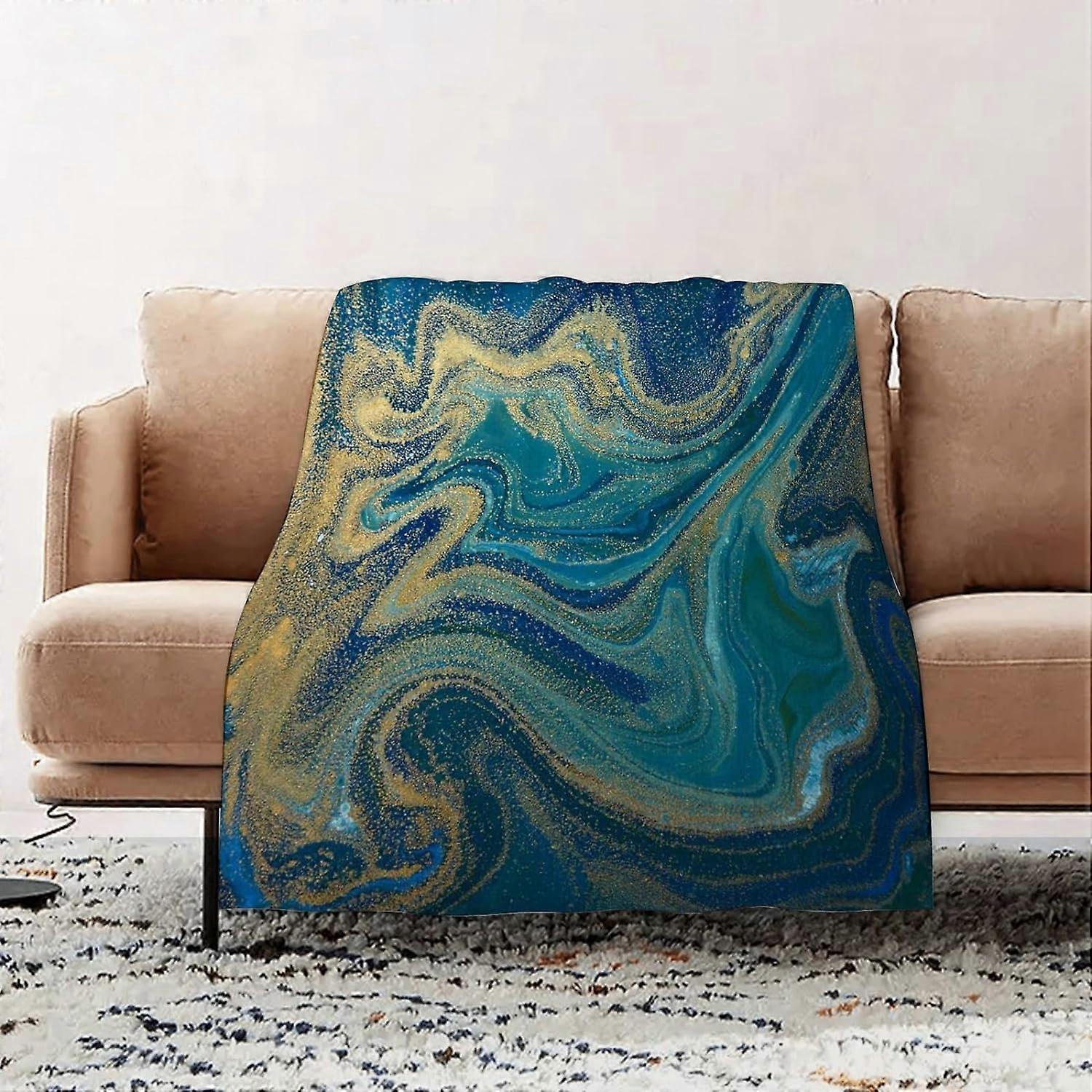 Premium Flannel Throw Blanket - Outer Space Alien with Circle Saucer in Star Cluster Elliptical Journey Cart flannel Blanket Sofa Throw, Blanket Fluff