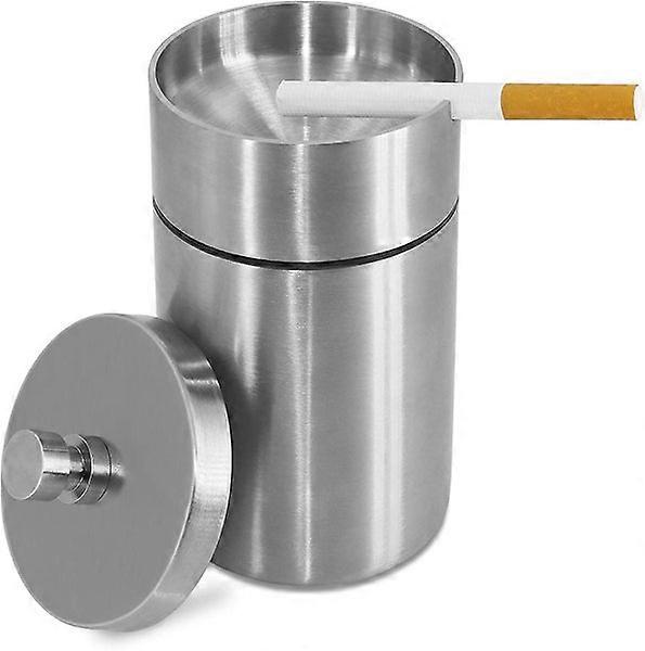 Ashtray, Stainless Steel Ashtrays With Lids Windproof Rainproof Automatically Ex