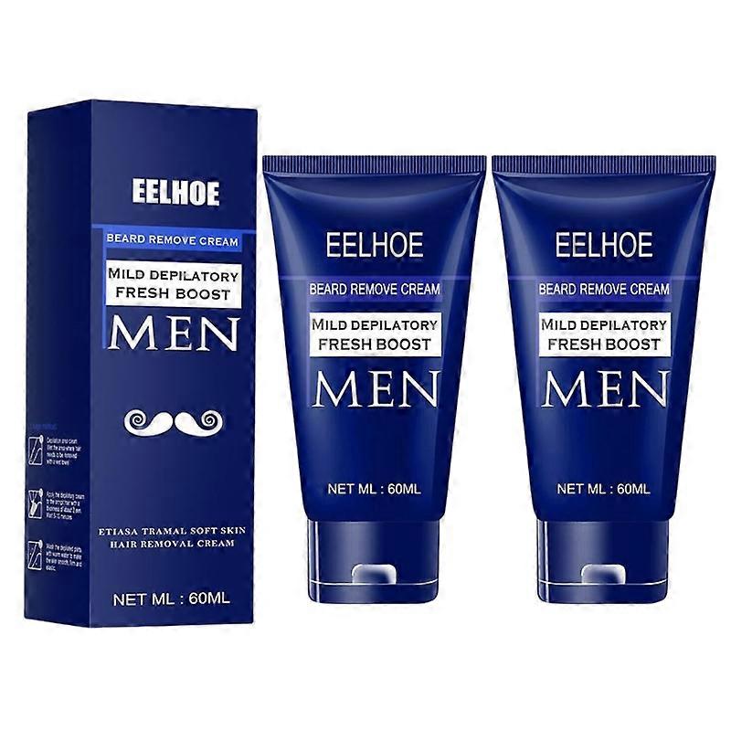 2x קרם להסרת שיער זקן לגברים קרם מסיר שיער מרגיע ללא כאבים קרם יעיל להסרת שיער לרוב סוגי העור
