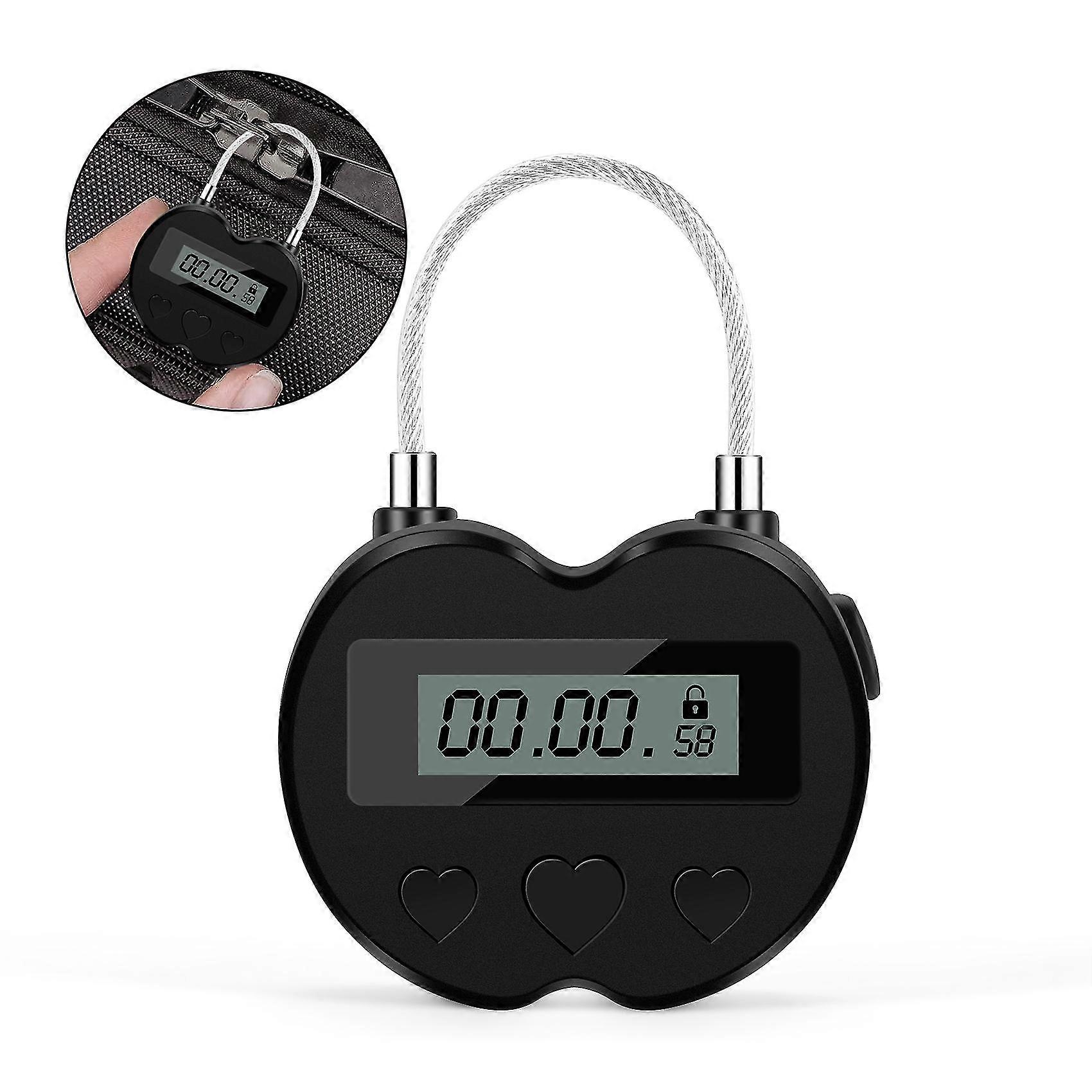 Smart Time Lock LCD-Anzeige Zeit Sperre Multifunktionsreise elektronische Timer, wasserdichte USB wiederaufladbare temporäre Timer Vorhängeschloss