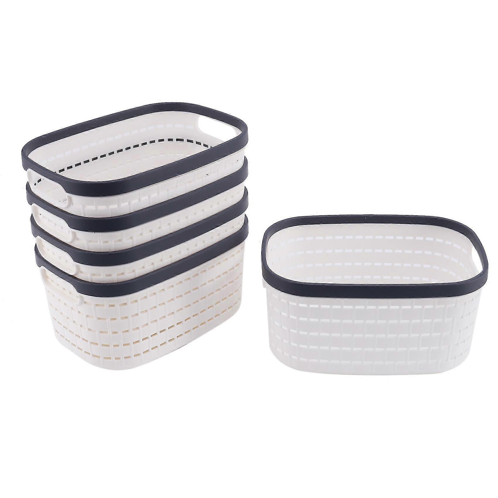 5 Pcs Storage Basket,portable Oval Kitchen Refrigerator Basket,desktop Storage Boxes For Kitchen,bat