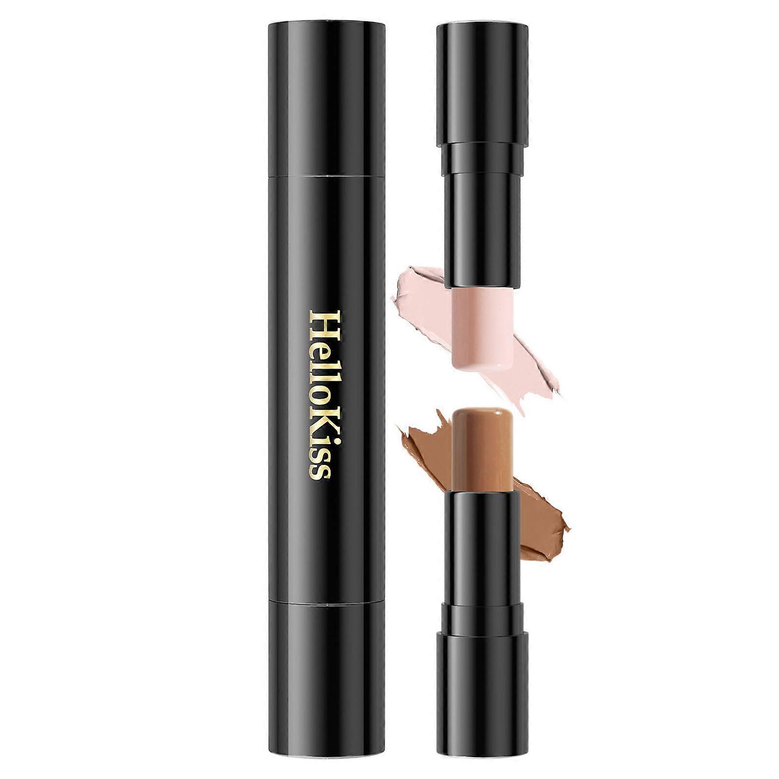 Double tête Contouring High Gloss Stick,Stylo fard à paupières haute brillance One-stroked Shaping Double-ended Eyeshadow Stick,Crème Ombre À Paupières Crayon