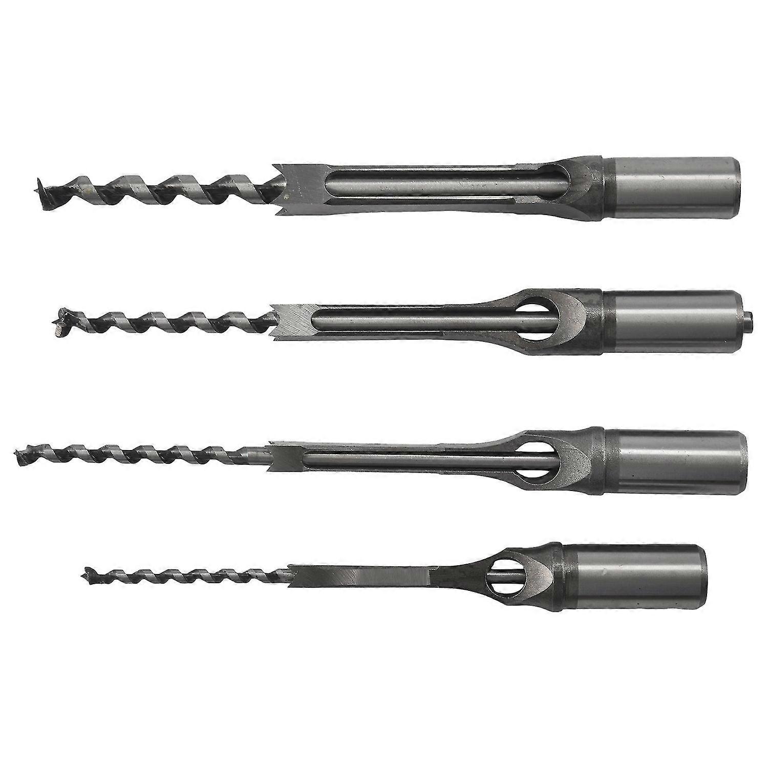 4Pcs Woodworking Square Hole Drill Bits Wood Mortising Chisel Set Mortise Chisel Bit Kits Woodworki