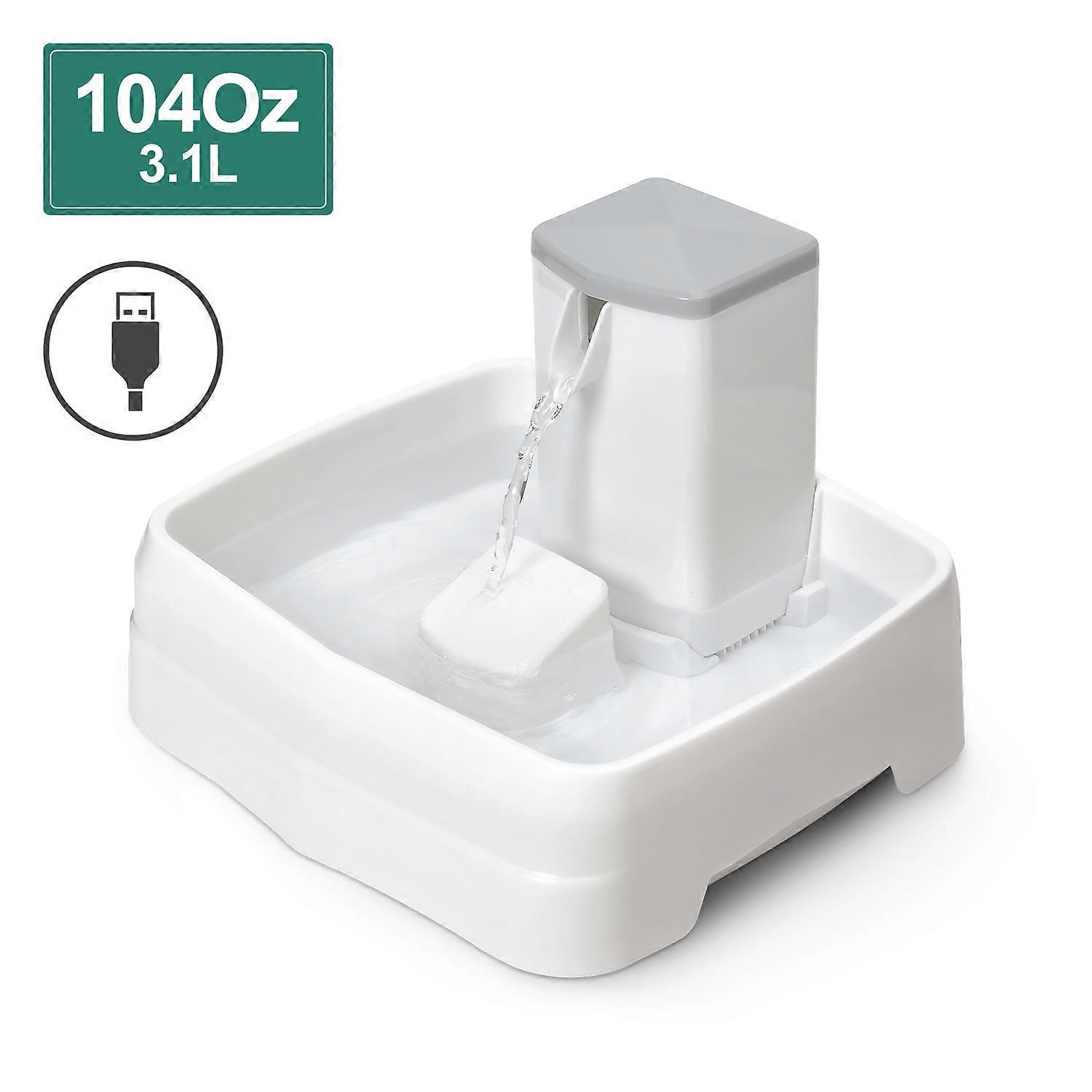 Cat Water Fountain, Automatic Dog Water Fountain with Faucet Stream, Cat Water Dispenser with Activated Carbon Filter