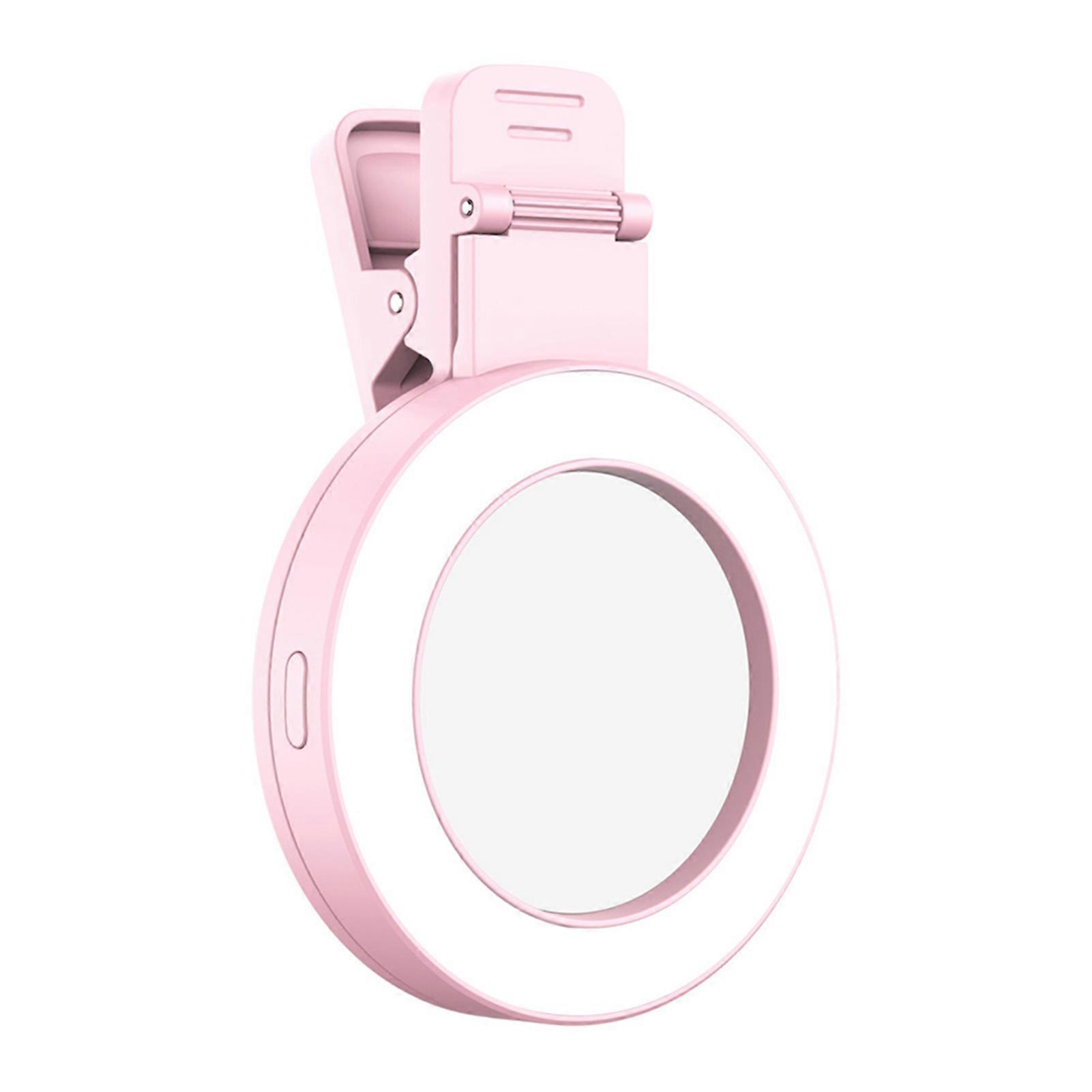 Clip-on Selfie Rings Light with Mirror Multi-Purpose Video Fill Light for Makeup Selfie
