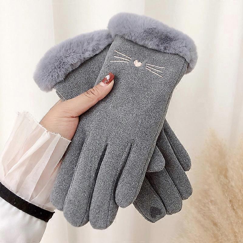 A56 Keep Warm Touch Screen Riding Gloves A56 Gray