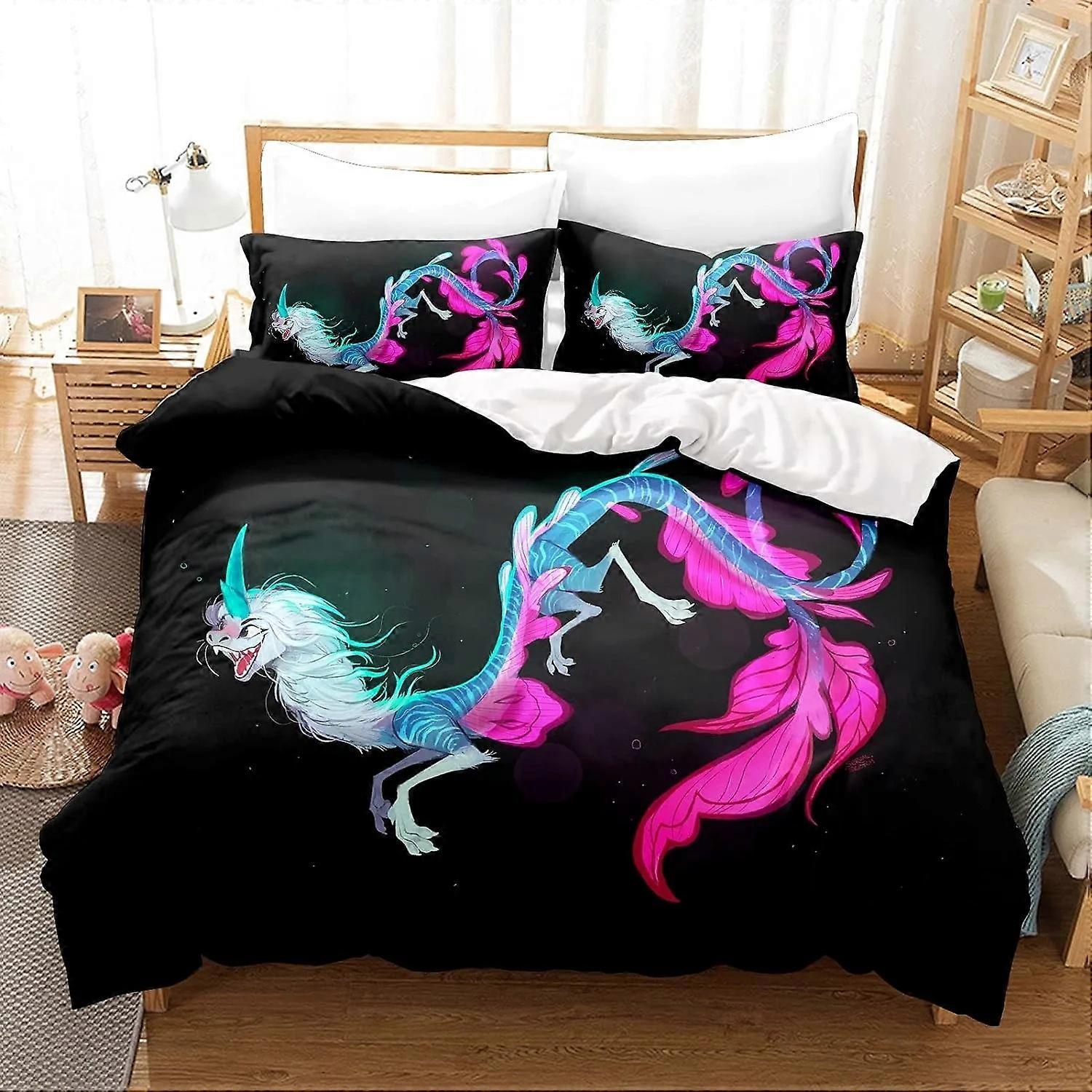 y1477 침대 시트 라야와 라스트 드래곤 침대 커버 세트 이불 침대 린넨 3D 어린이 침구 세트 3 피스 1 침대 커버 킹 사이즈 침대 시트 vvb1477