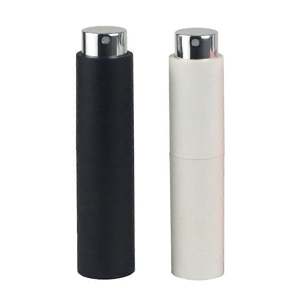 Portable Easy Refillable Perfume Spray Pump Empty Bottle For Men And Women With 10Ml Pocket Size Black+White