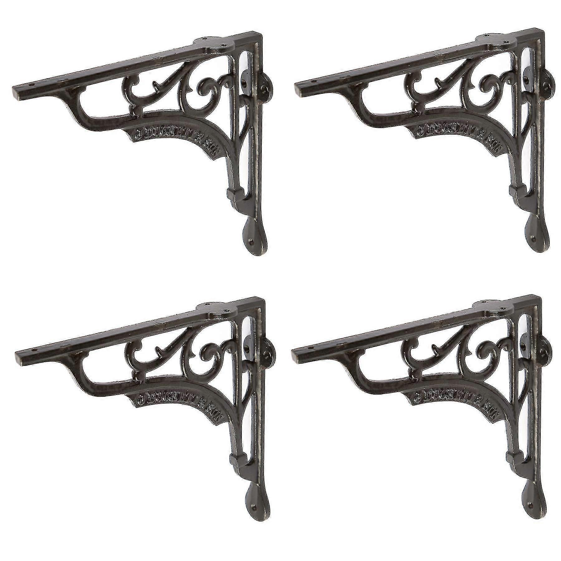 4x الحديد المزخرف الجرف قوس يلقي العتيقة خمر أقواس الجدار 200mm أسود