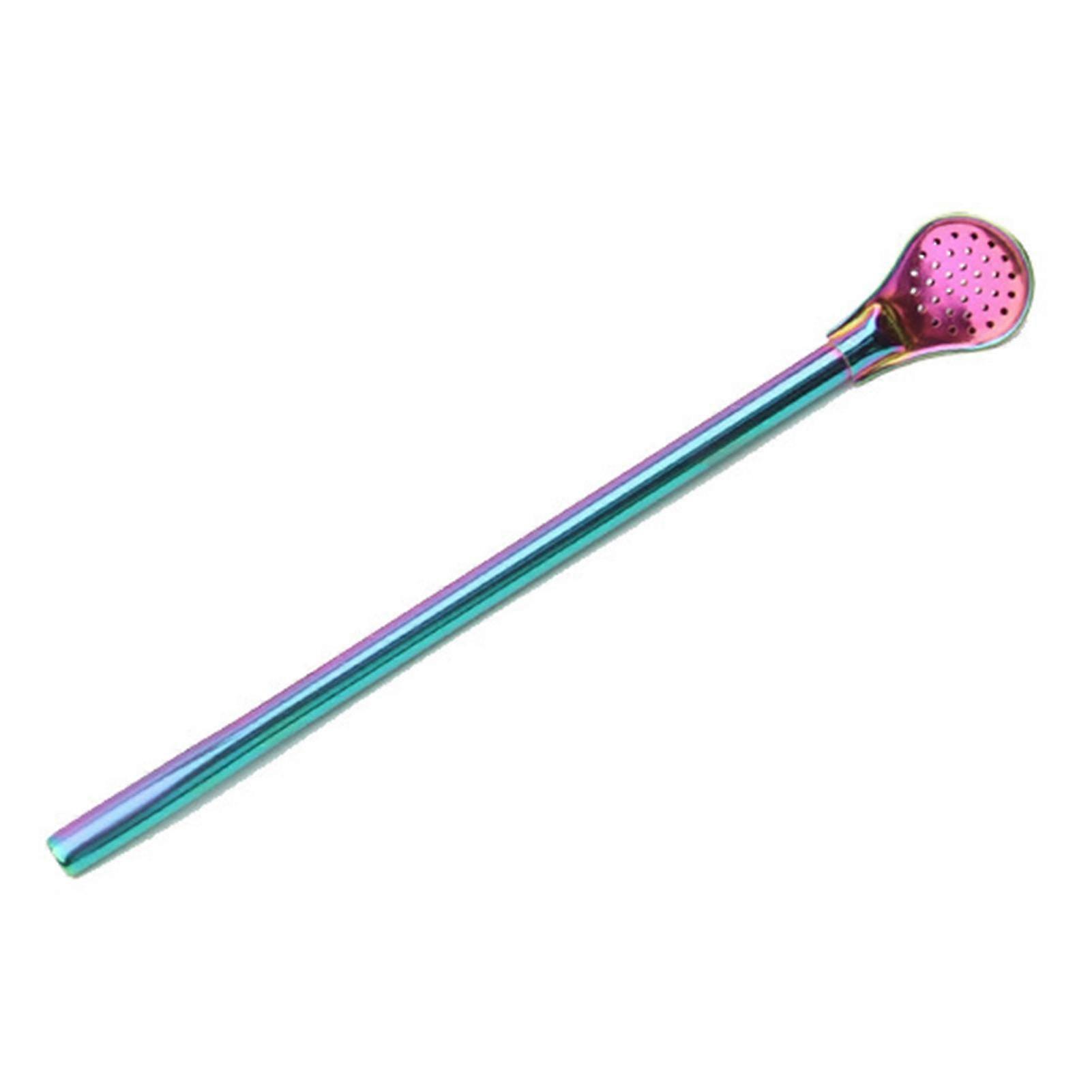 Bombilla Spoon Long Handle Filter 2 i 1 rustfrit stål Yerba mate te halm til fest