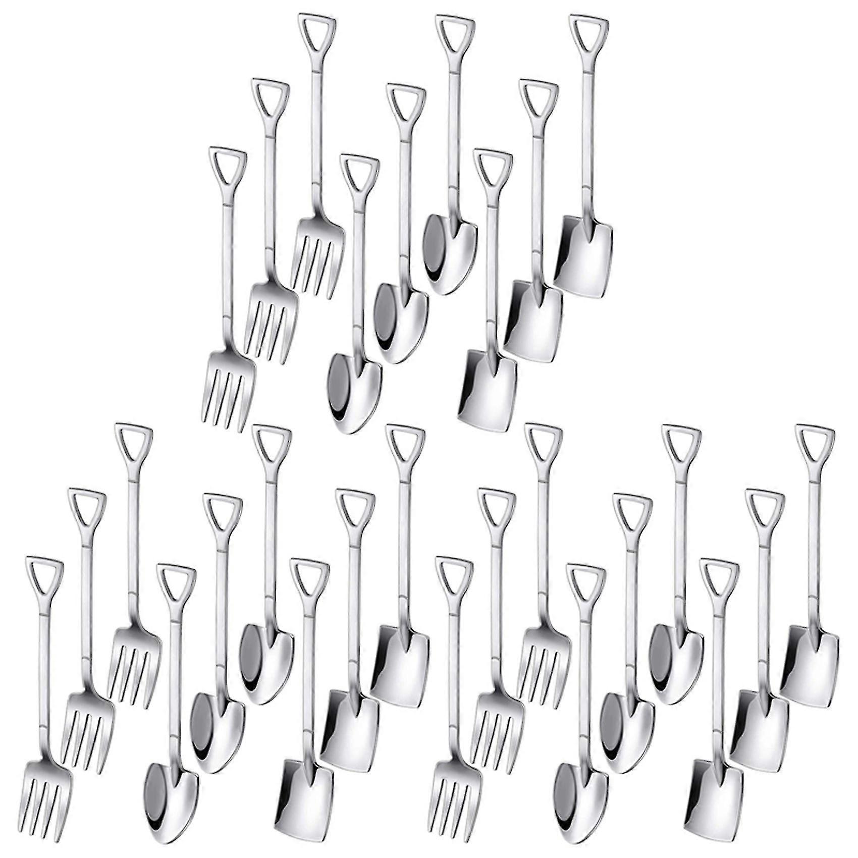 27 חתיכות חפירה כף מזלג שובל קפה כף חפירה ידית קינוח כף גלידה כף חפירה