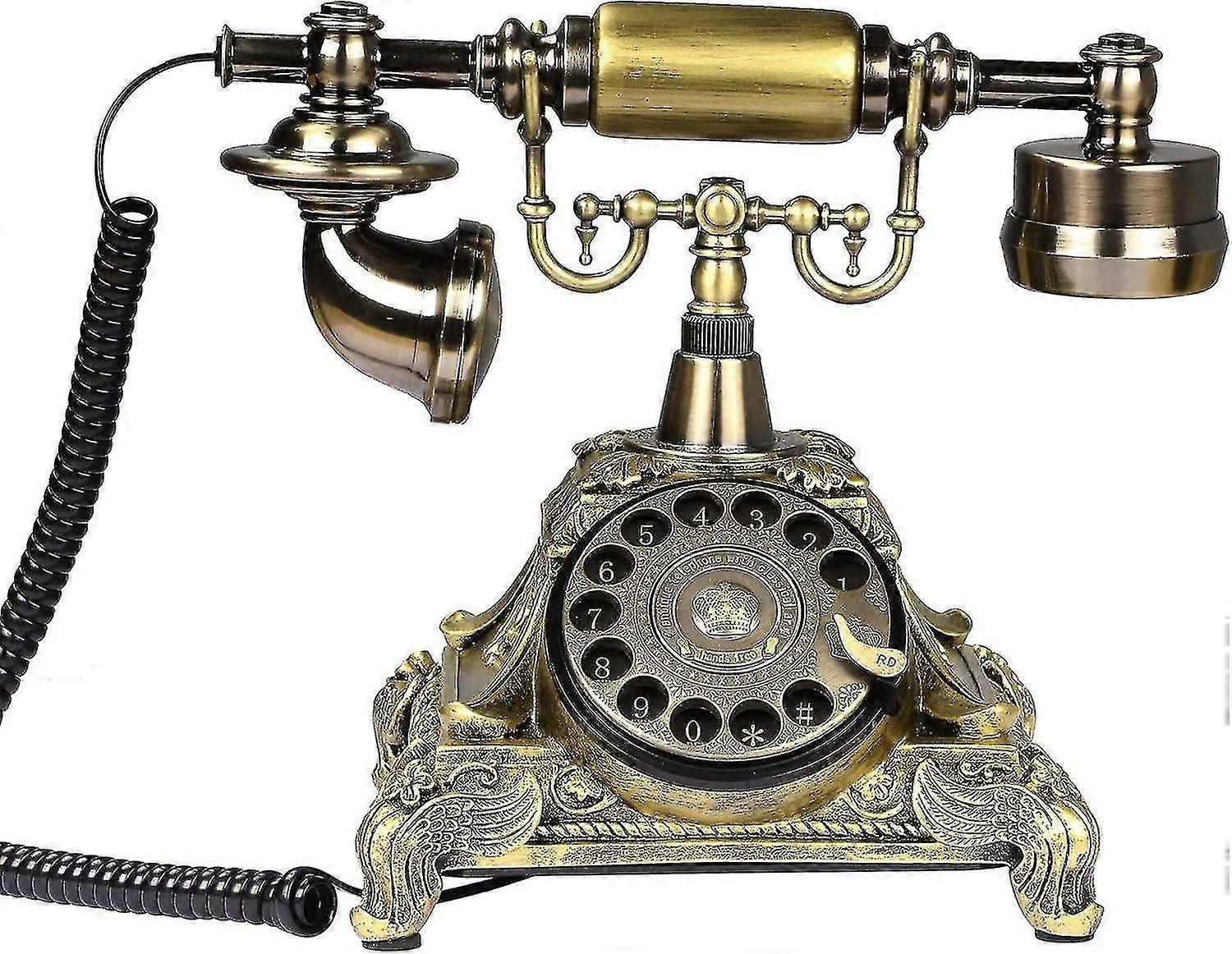 Téléphone fixe rétro avec cadran, téléphone ancien avec cadran, téléphone fixe imitation résine