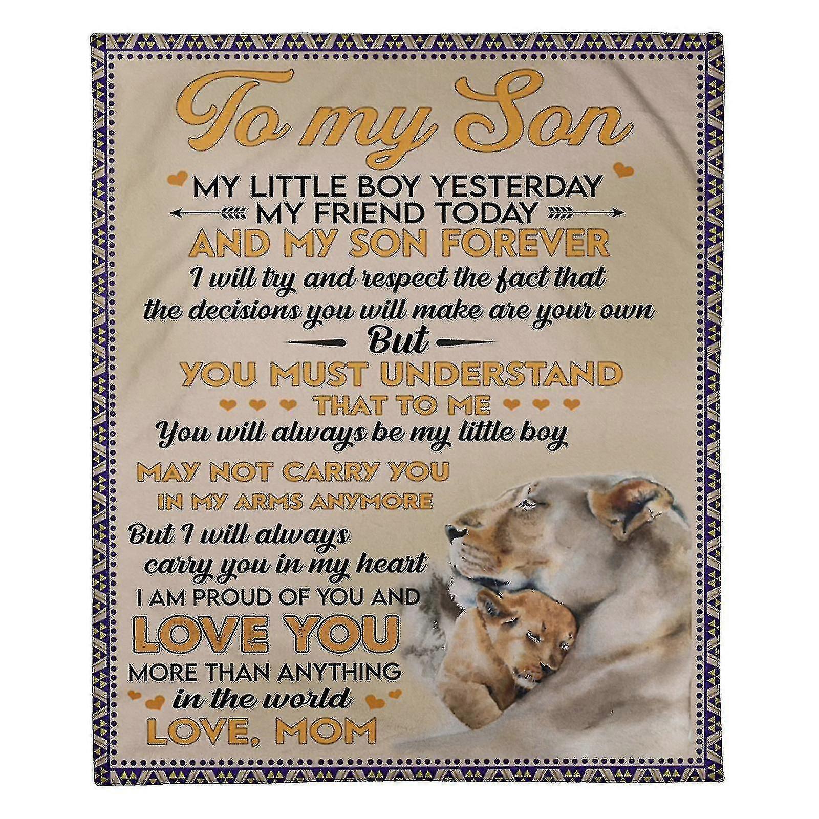 To My Husband Polyester Blanket 3d Digital Printing Sofa Cover Square Blanket []