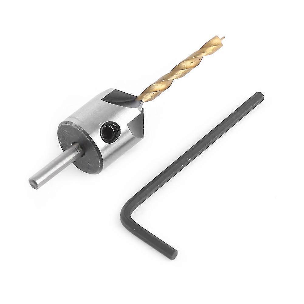 Countersink Drill Bit Carpentry Woodworking Boring Tool Round Shank With Hex Key(3.5mm)