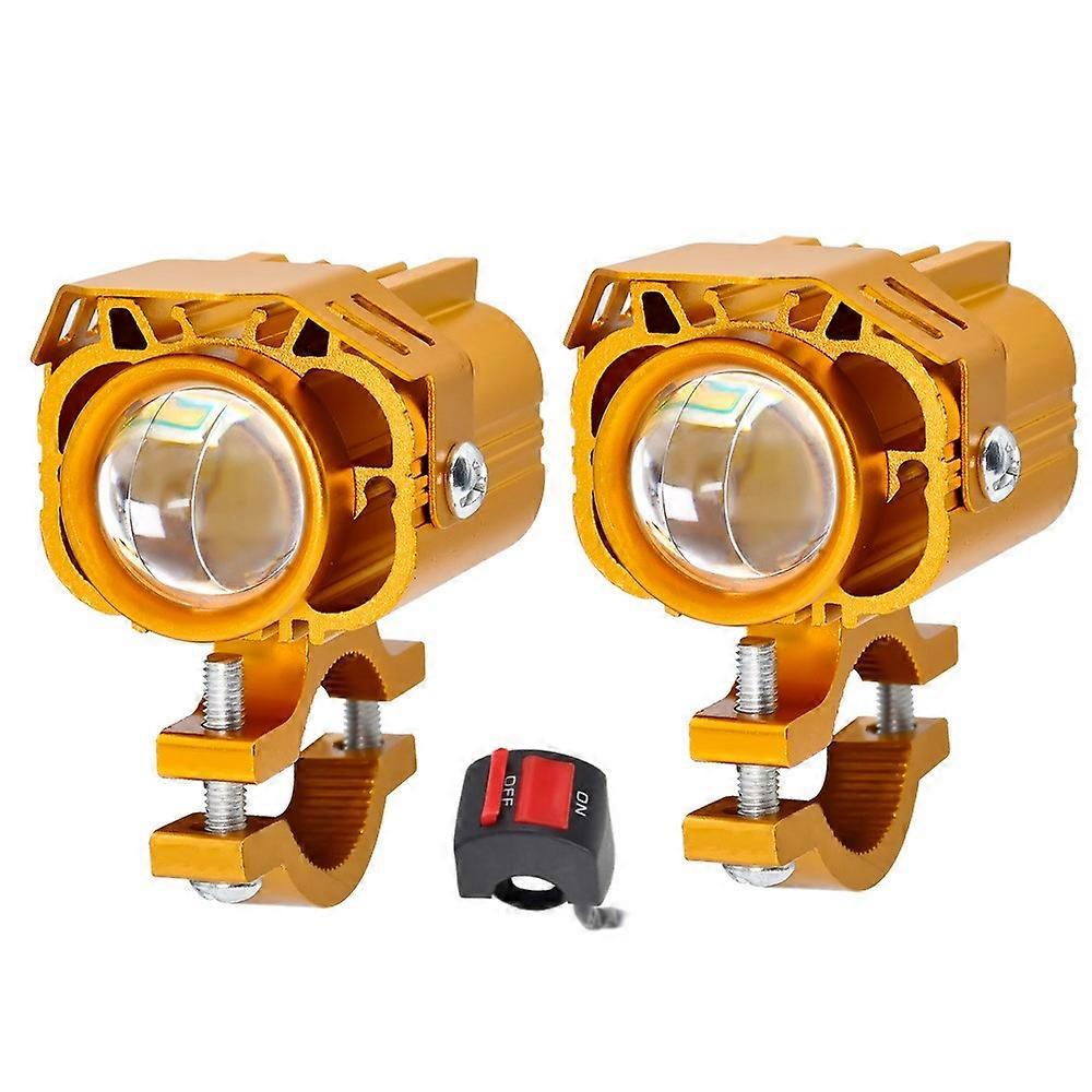 2kpl moottoripyörän sumu LED-valot valkoinen / keltainen / valkoinen + keltainen / strobe 4-värinen spotti-LED-valo moottoripyöräautoon.