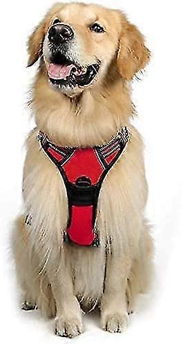Red Harness Adjustable Reflective Traction Resistant Large Dog Vest With Front Attachment Leash Hook