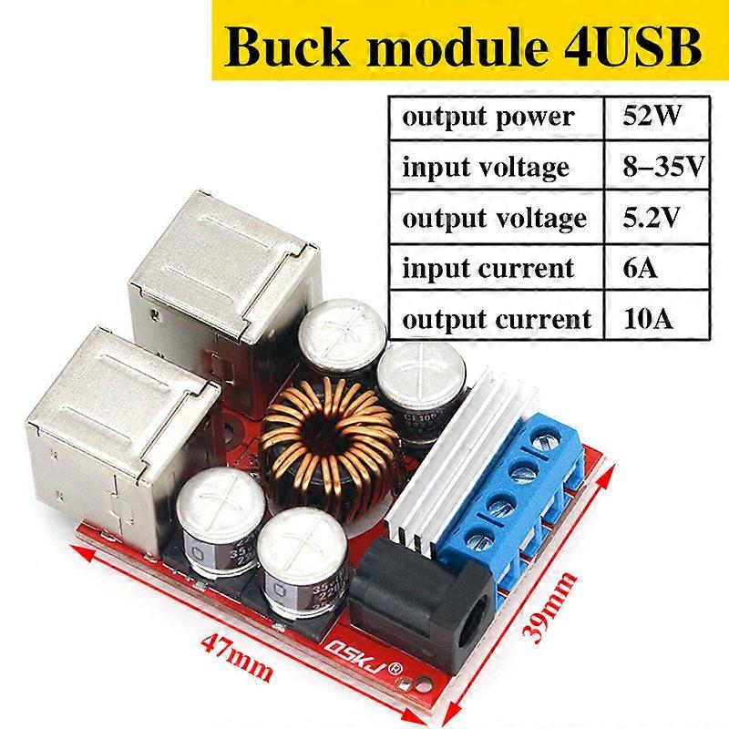DC-DC Vehicle Charging Board 8V-35V 5V 8A Power Supply Depressurization Module 2 4 port USB Output mobile Charger
