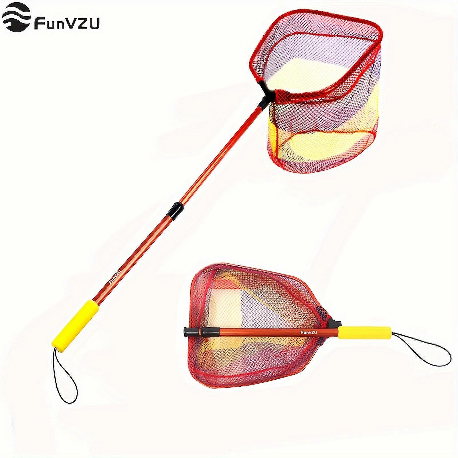 FunVZU Ultralight Telescopic Fishing Net - 1pc Compact Minnow Catcher - Waterproof Aluminum Pole & Gentle Nylon Mesh for Safe Release
