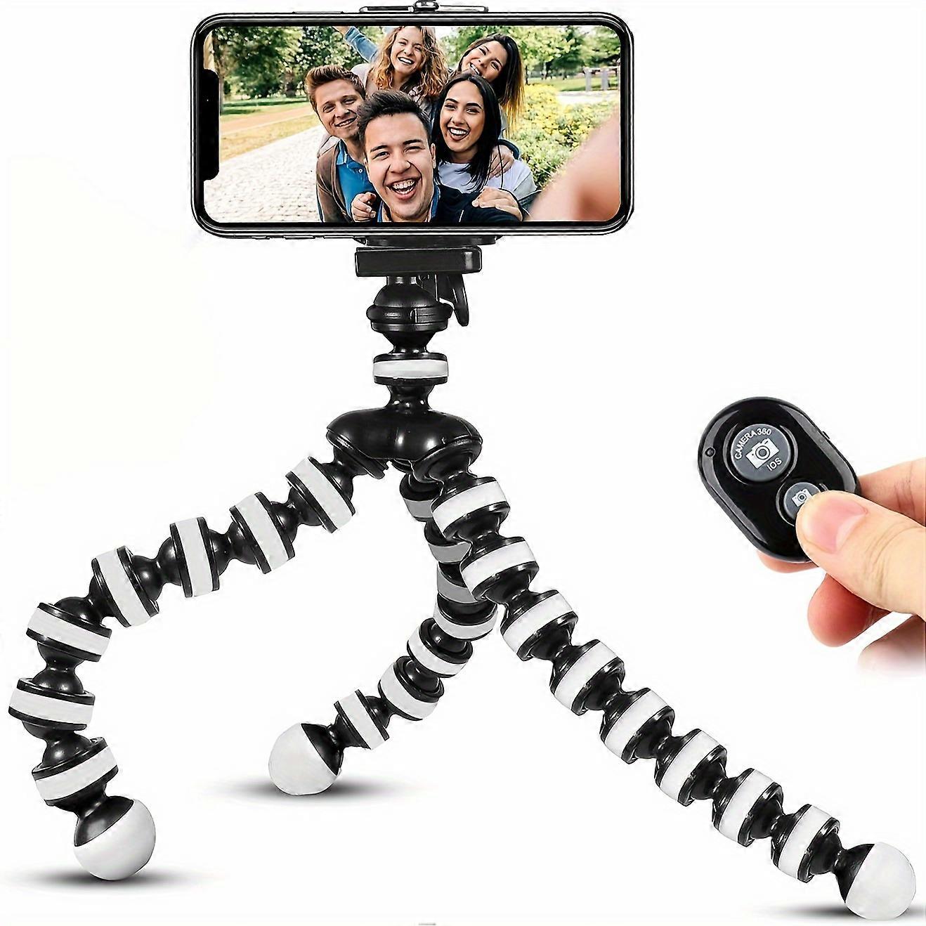Phone Tripod, Portable Flexible Tripod Adjustable Cell Phone Tripod With Wireless Remote And Universal Clip Mini Tripod Stand Holder For IPhone 11 Pro