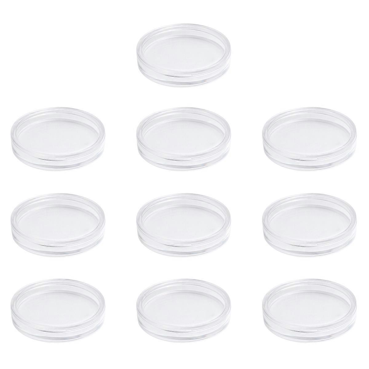 10PCS Round Coin Collection Protective Box Coin Box Plastic Transparent Box