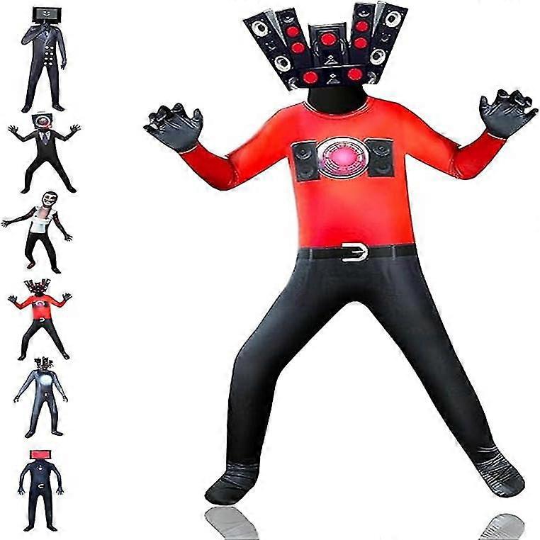Halloween Skibidi Toilet Game Role-playing Costume Toilet Man Cosplay Jumpsuit