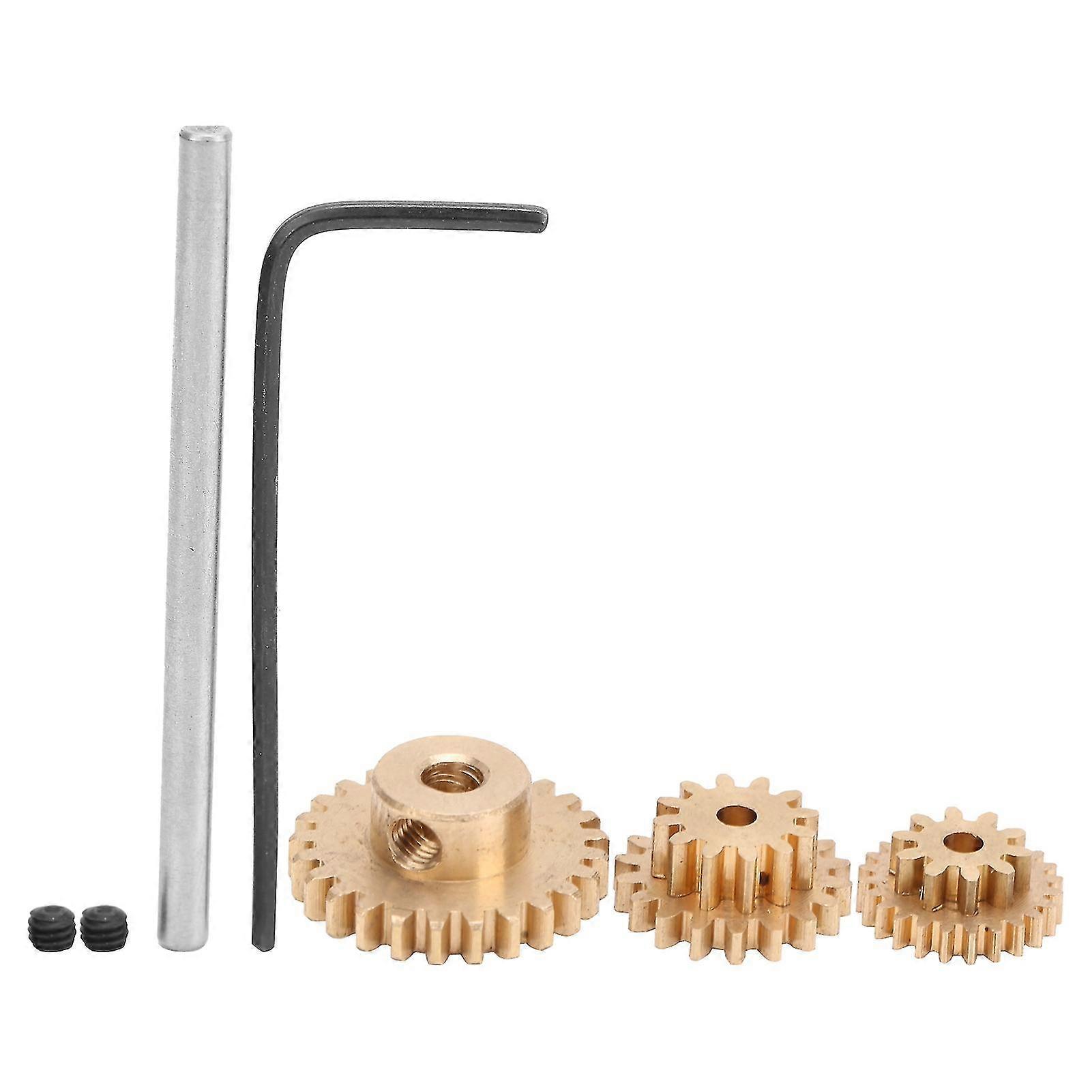 Brass Gearbox Gear Replacement Kit for WPL D12 110 RC Truck (Gold)