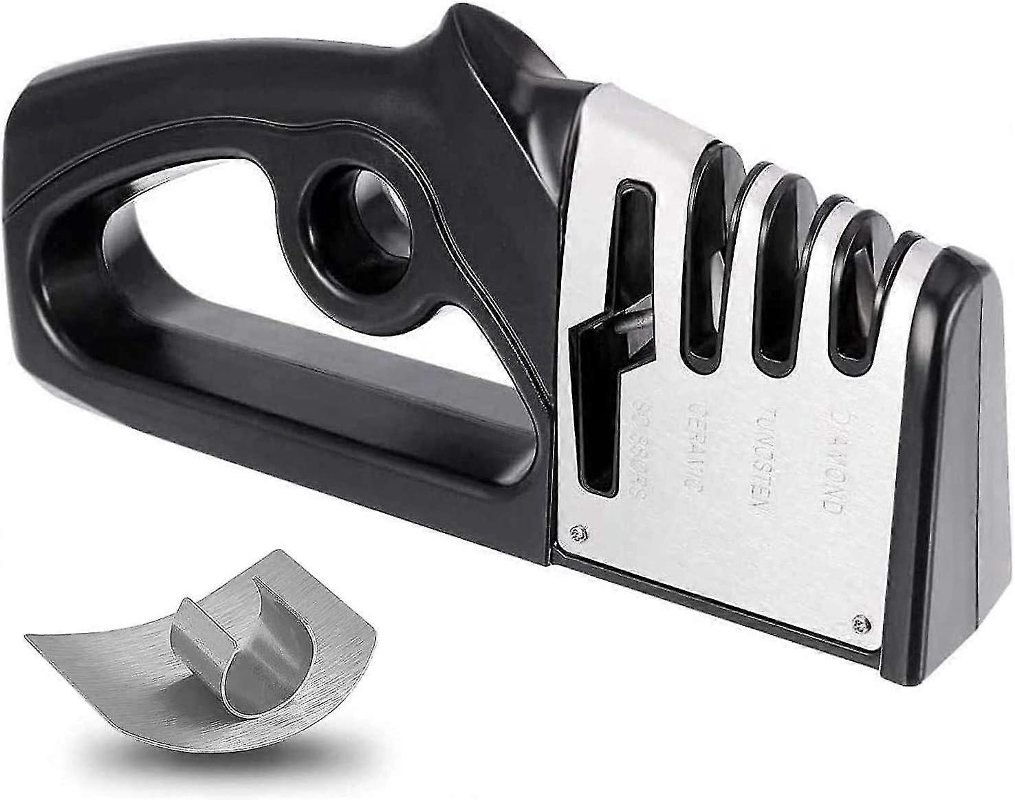 Knife Sharpener, Upgraded 4 Stage Smart Sharp Manual Sharpener, With Non-slip Base, Fits All Kinds Of Knives, Blade Sharpener, Tungsten Carbide Plates