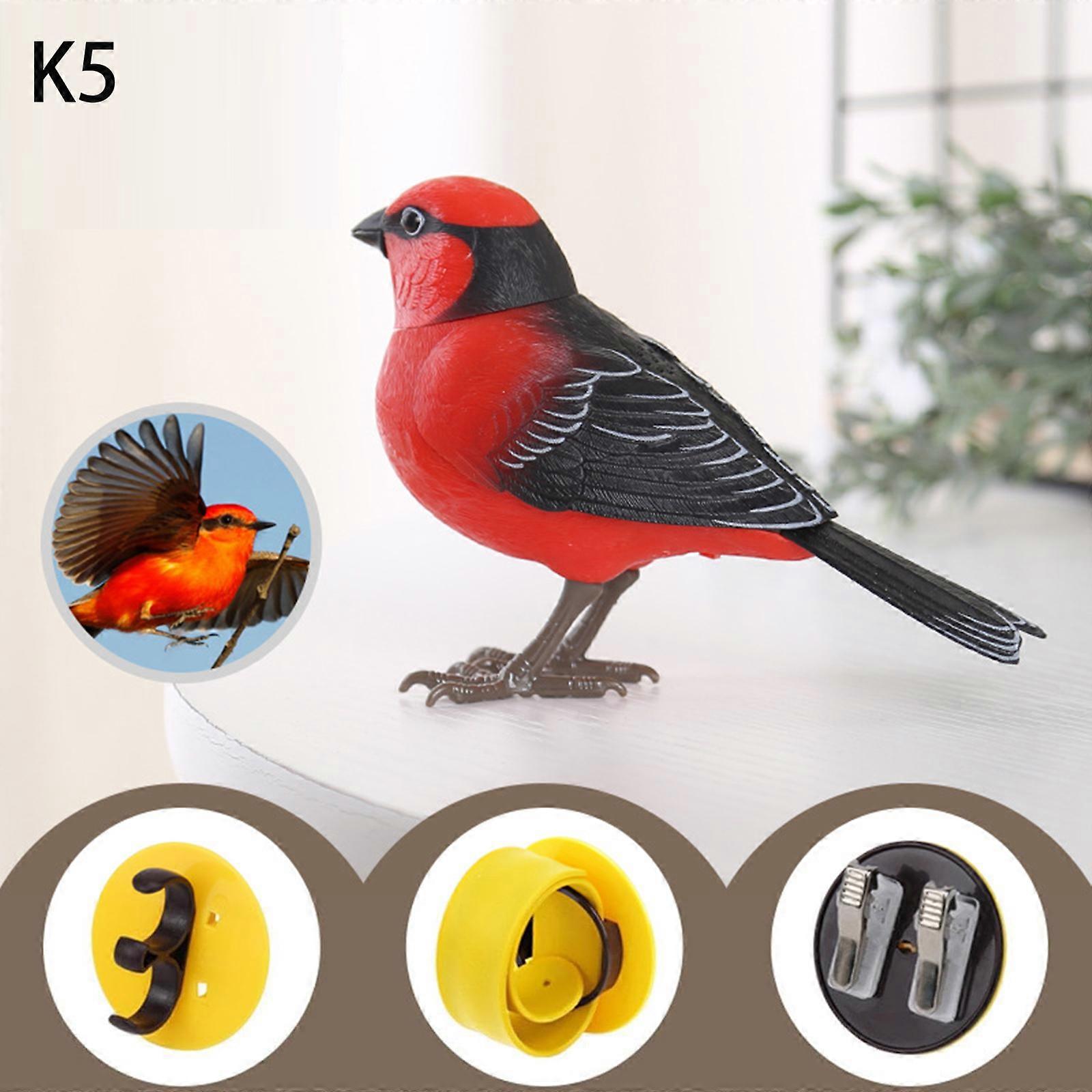 Jouet d’oiseau électrique chantant et gazouillant, jouet d’oiseau interactif mignon et décoration, mouvement et son activés, jouets d’oiseaux de simulation à piles pour