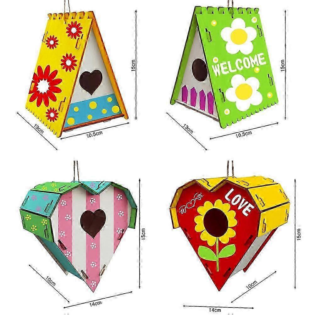 Kit de nichoir à oiseaux DIY pour enfants - Activité d’artisanat et de peinture de nichoir à oiseaux en bois