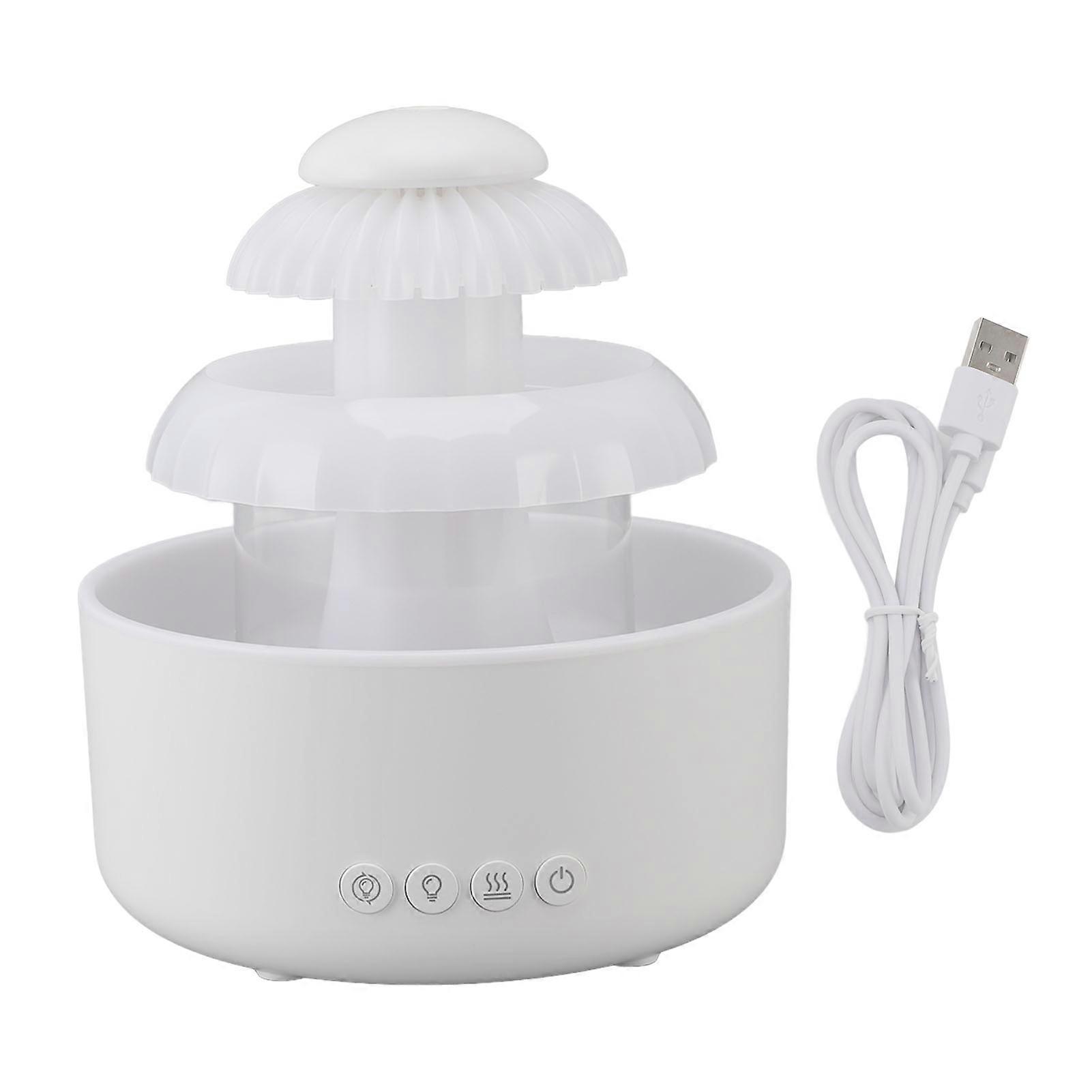 Rain Cloud Humidifier Diffuser 600ml Aroma Diffuser Night Light Quiet Mushroom Humidifier USB Rechargeable for Bedroom Desk