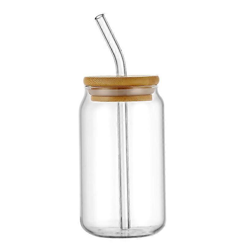 Dww-1 beer can with bamboo lid and straw - 550 ml - reusable - for smoothies, teas, colas, fruit juices and sodas
