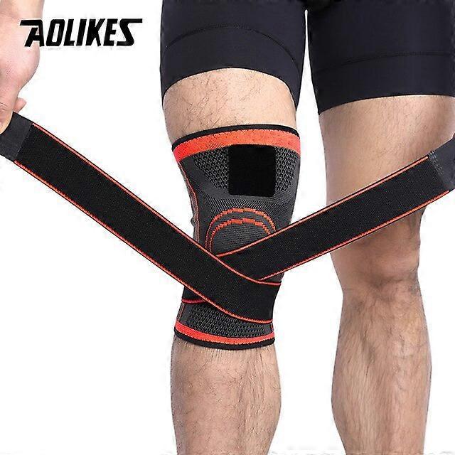 1PC Sports Kneepad Men Pressurized Elastic Knee Pads Support Fitness Gear Basketball Volleyball Brace Protector Safety Knee Pads
