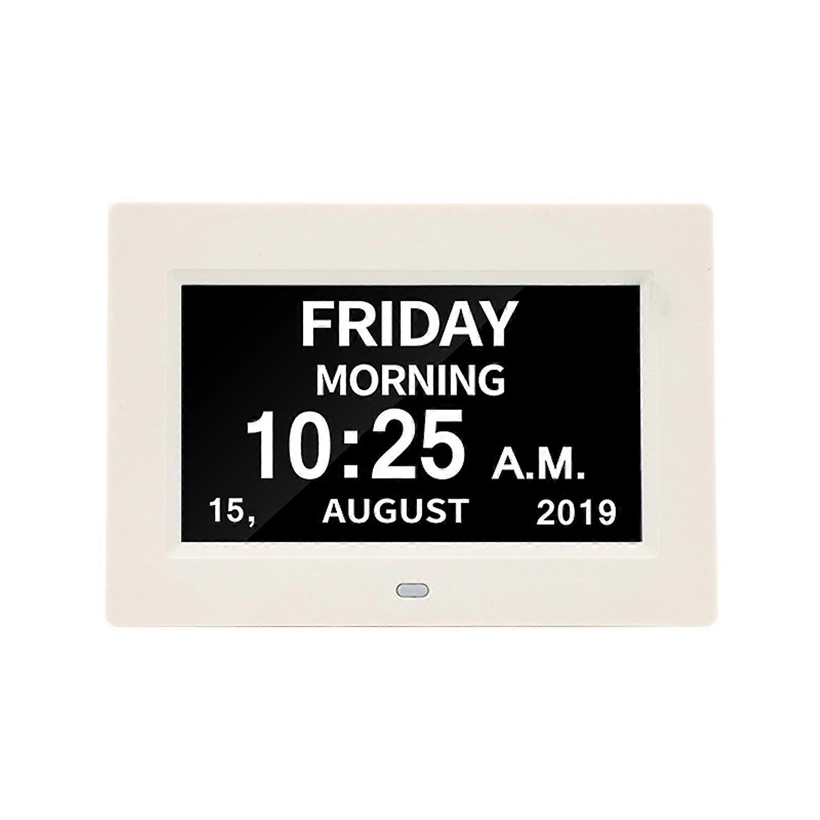 Big Digital Alarm Clock Large Day Date Calender LCD Display Dementia Memory Loss