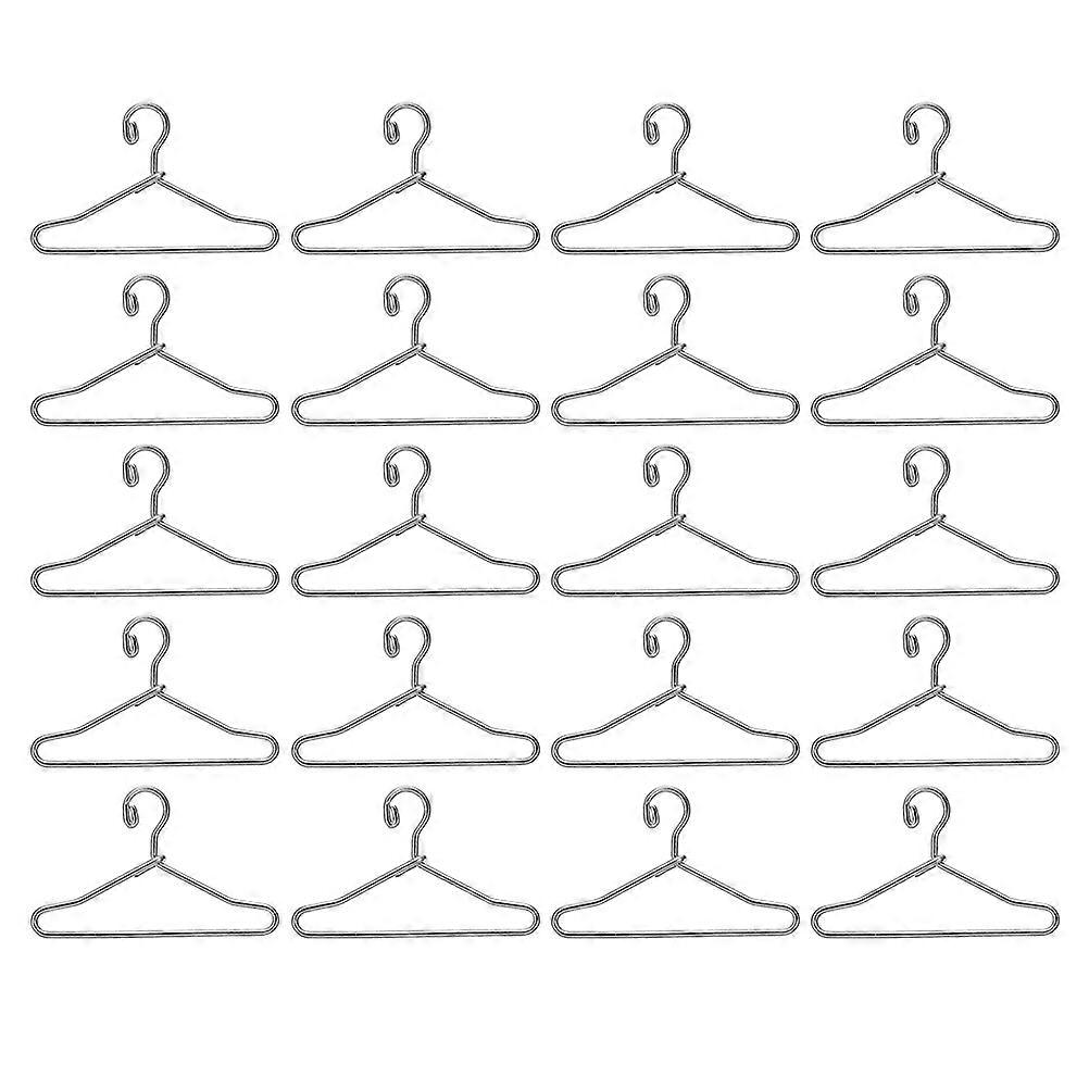 25Pcs Puppe Kleidung Kleiderbügel Metall Puppe Kleidung Unterstützung Praktische Puppe Mantel Rack