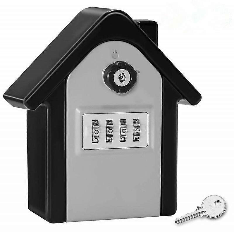 Secure Wall Mount Key Box with Numeric Combination and Emergency Key, Large Key Safe Outdoor Key Box