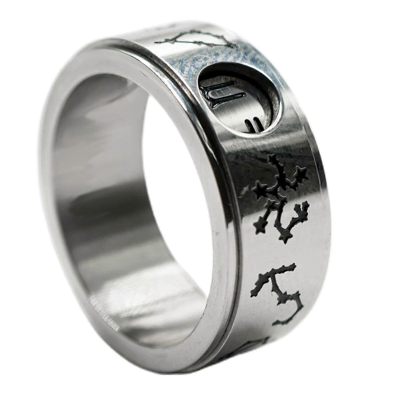 Rotatable Punk Rock Decompression Capricorn Ring Constellation Element Durable