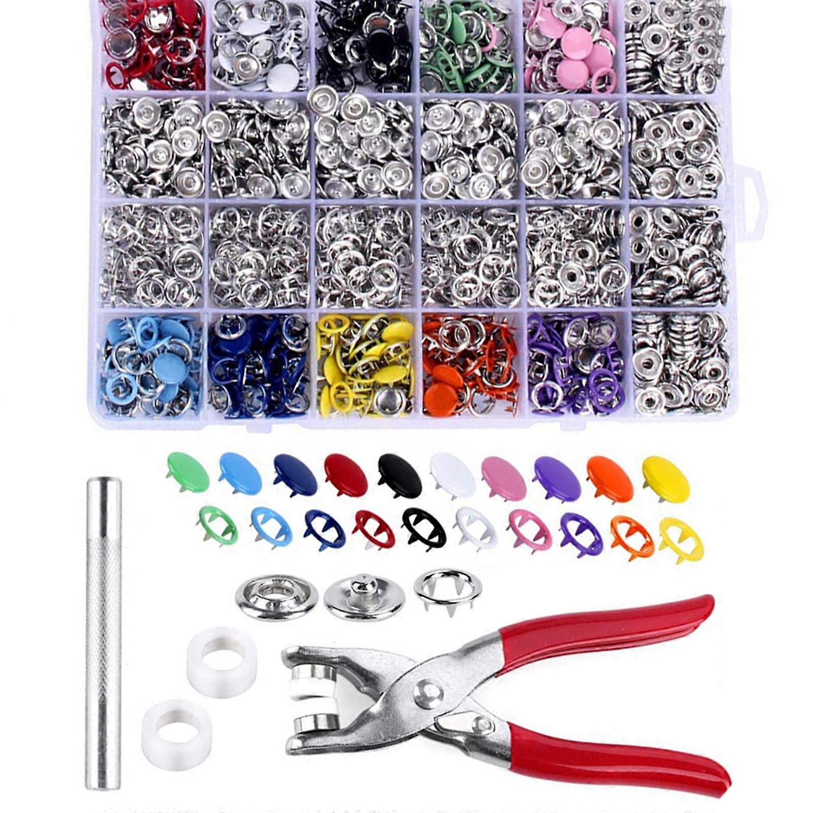 400 Sets Sew-on Snap Buttons Metal Snaps Fasteners Press Studs Buttons