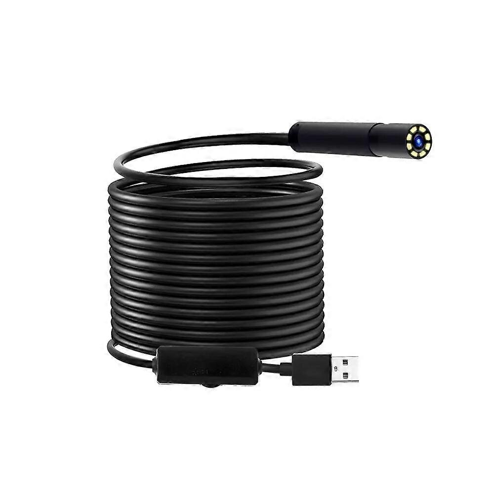 5/10m HD 1280*720 Industrial Endoscope Borescope Inspection Camera Built-in 8pcs LEDs 8mm Lens IP67 Waterproof USB Endoscope