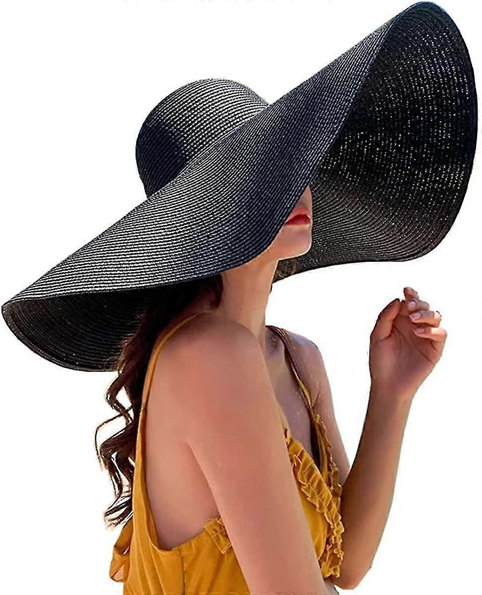 Oversized Giant Beach Sun Hat, Floppy Beach Hats For Women, Packable Extra  Large Wide Brim Sun Straw Hat For Lady Summer Cap TW