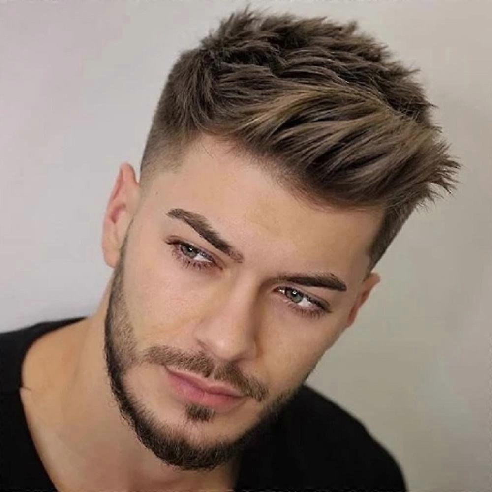 Handsome Men Synthetic Short Straight Hair Wigs Natural Party Full Wig