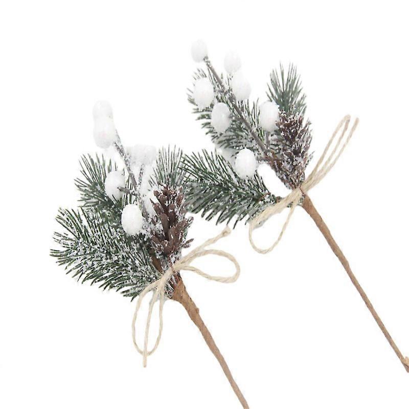 15PCS Christmas Artificial Berry Pine Cone Stem Decoration