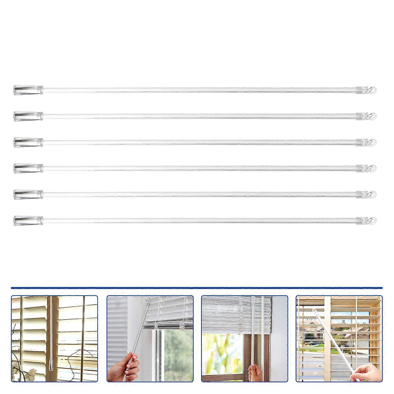 6Pcs Venetian Blinds Pulling Rod Transparent Curtain Vertical Wand Accessory