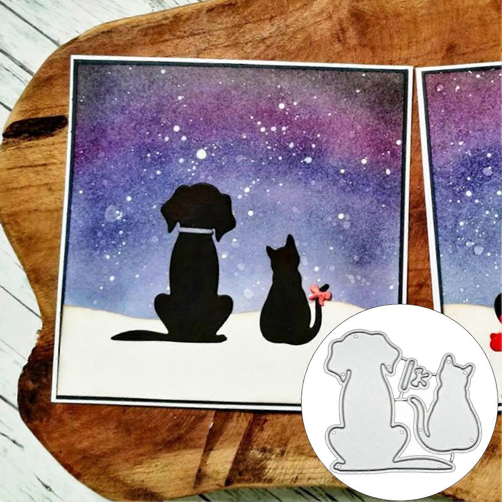 Stencil Mold Precise Lovely Pattern Dog Cat Shape Card Making Stencil Mold for Anniversary mengxi